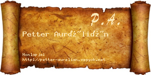 Petter Aurélián névjegykártya